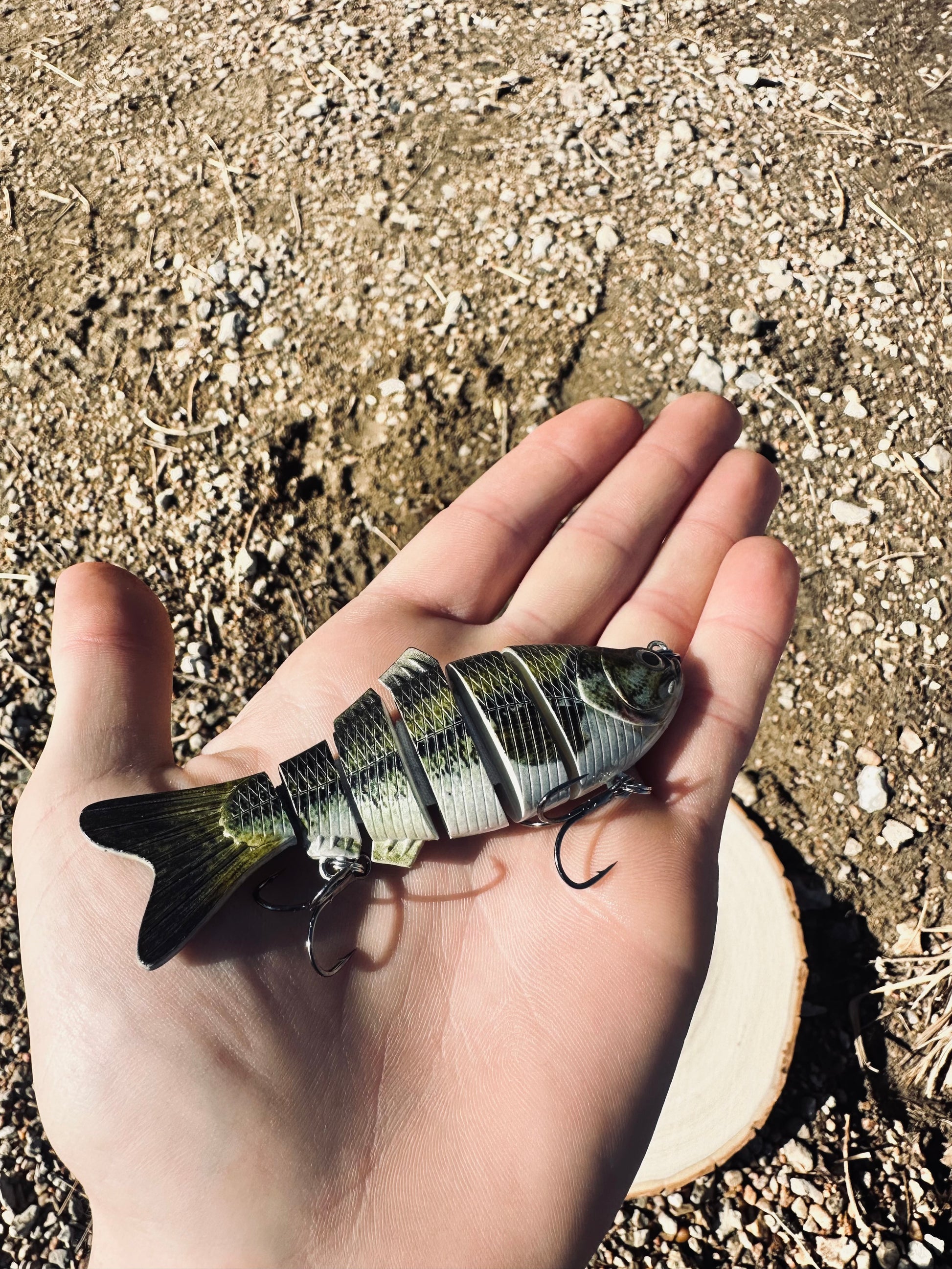 wood and ribbon jointed 4 inch swim bait high quality