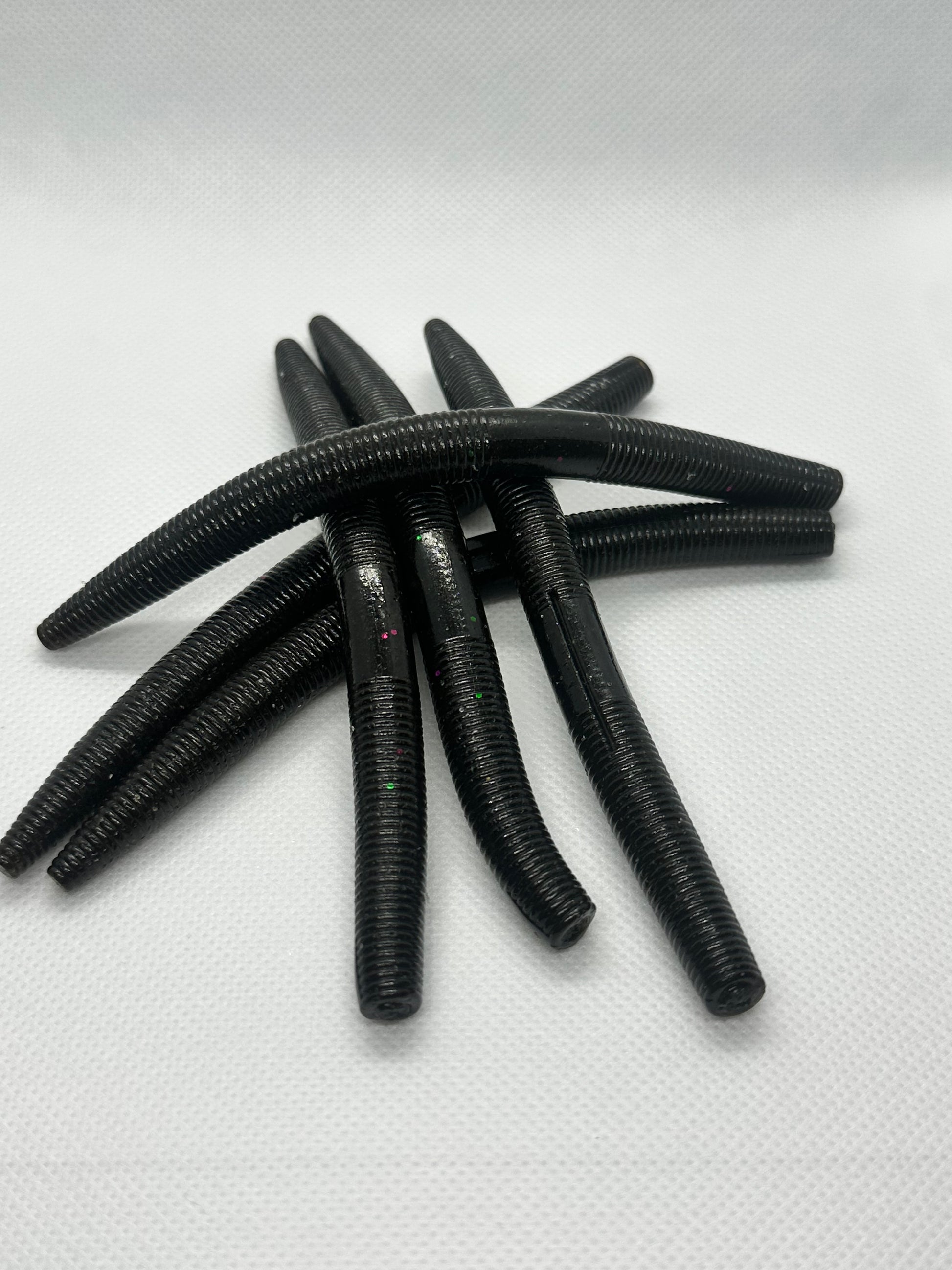 Deep Black Midnight soft plastic worm lure 6 pack senko